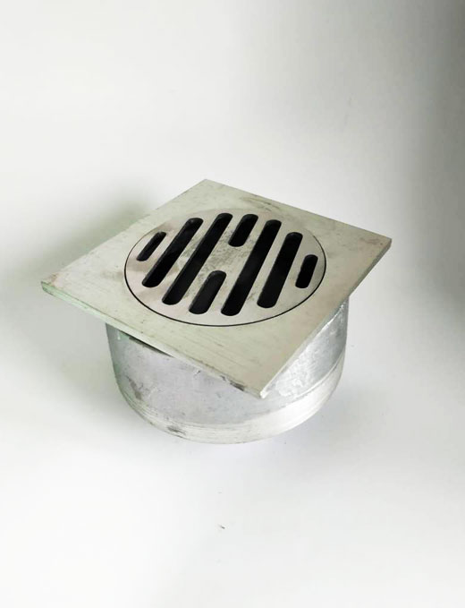 сифон подов Прав Алум.Квадратен 95 х 95 х h45мм Ф50