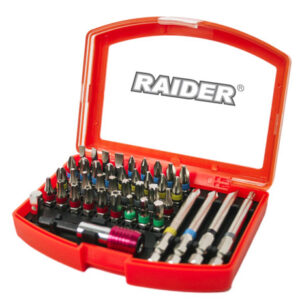 Накрайници и магнитен държач бърз захват 1/4" 42 бр. к-т RAIDER  6/24