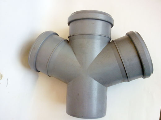 пвс тройник-разклонител Ф110х110х110мм 67-градуса Сив 1/10