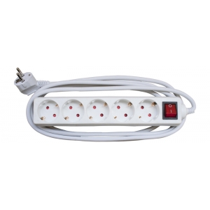 Разклонител 5 гнезда с кабел 3.0m х1.5mm2 с ключMK  1/20