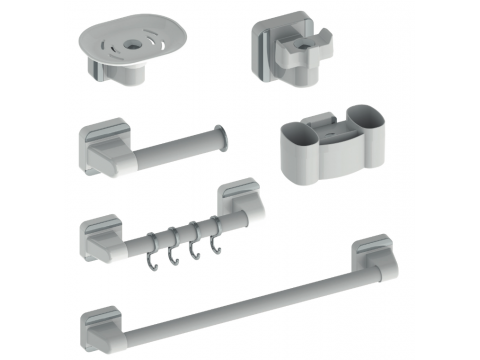 Аксесоари за баня к-т 6 части БЕЛИ НИКИПЛАСТ