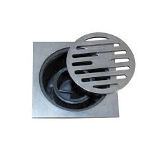 сифон PVC подов прав с клапа и неръждаема решетка Ф50мм